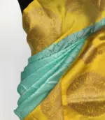 Mint Kora Muslin Silk Saree - Image 5