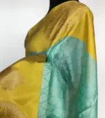 Mint Kora Muslin Silk Saree - Image 7