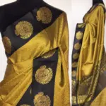 Mustard Kora Muslin Silk Saree - Image 2