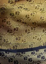 Mustard Kora Muslin Silk Saree - Image 7