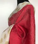 Red Kora Muslin Silk Saree - Image 7
