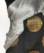 Grey Kora Muslin Silk Saree - Image 5
