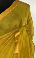 Green Mangalagiri Silk Saree with Gold Zari Checks - Image 5