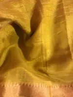 Green Mangalagiri Silk Saree with Gold Zari Checks - Image 6