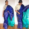Royal Blue Kanjivaram Silk Saree with Handwoven Silver Zari Weaves