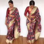 Blue Banarasi Patola Silk Saree - Image 2