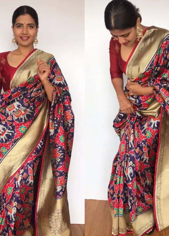 Blue Banarasi Patola Silk Saree