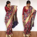 Blue Banarasi Patola Silk Saree - Image 6