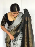 Black Velvet Hand Embroidered Blouse
