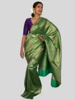 Green Banarasi Silk Saree with Jacquard Antique Zari Weaves