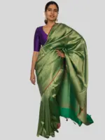 Green Banarasi Silk Saree with Jacquard Antique Zari Weaves
