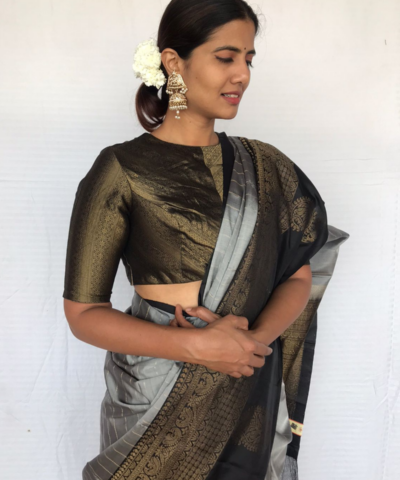 Black Banarasi Silk Blouse