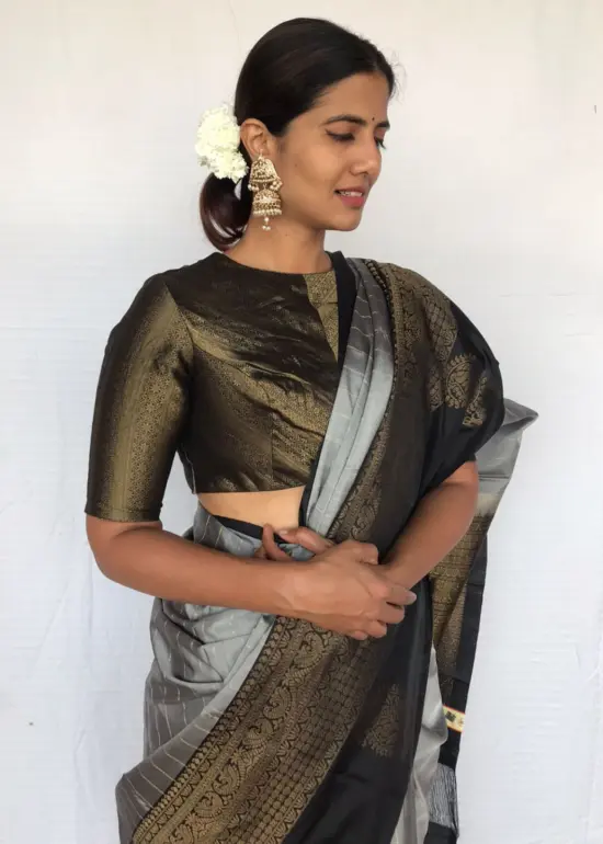 Black Banarasi Silk Blouse