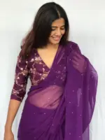 Purple Sequin Embroidered Blouse - Image 2
