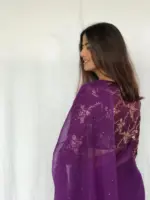 Purple Sequin Embroidered Blouse - Image 6