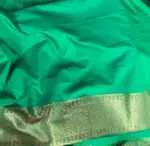 Green Banarasi Silk Saree with Jacquard Antique Zari Weaves - Image 6