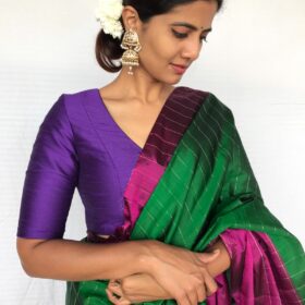 Purple Raw Silk Blouse