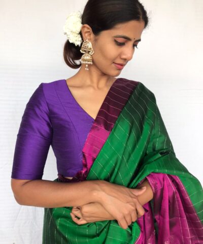Purple Raw Silk Blouse