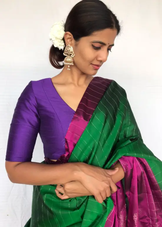 Purple Raw Silk Blouse