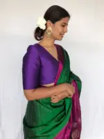 Purple Raw Silk Blouse - Image 4