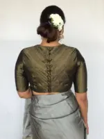 Black Banarasi Silk Blouse - Image 2
