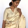 Ivory Banarasi Silk Saree with Gold Zari Weaves