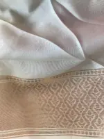 Ivory Banarasi Silk Saree with Gold Zari Weaves - Image 6