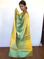 Sea Green Kora Silk Saree - Image 4