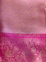 Onion Pink Kora Silk Saree - Image 6
