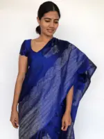 Royal Blue Raw Silk Blouse - Image 3