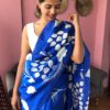 Royal Blue Hand Painted Pure Silk Saree