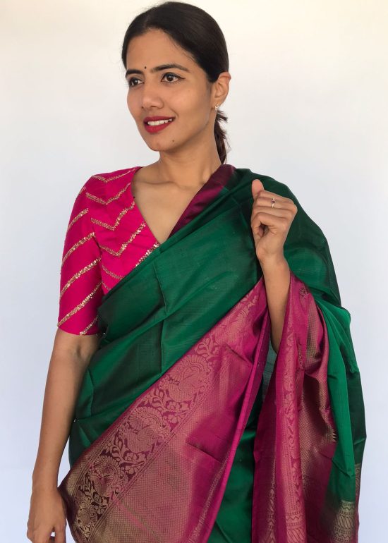 Rani Pink Raw Silk Blouse