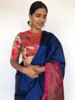 Gold Banarasi Silk Paithani Blouse