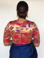 Gold Banarasi Silk Paithani Blouse - Image 2