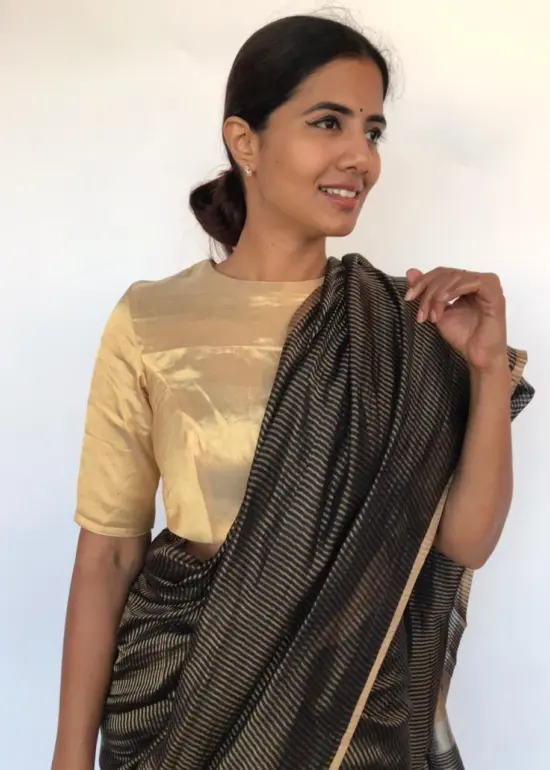 Latest Gold Tissue Silk Blouse
