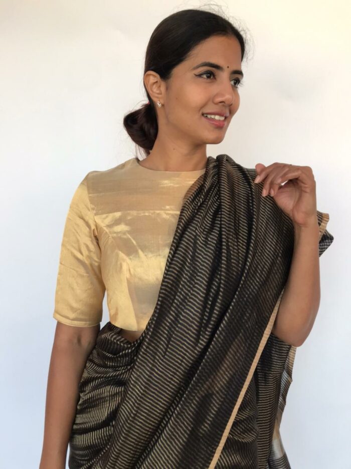 Latest Gold Tissue Silk Blouse