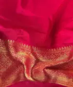 Pink Banarasi Silk Saree with Gold Zari Motifs - Image 6
