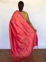 Hot Pink Banarasi Silk Saree - Image 2