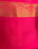 Hot Pink Banarasi Silk Saree - Image 6