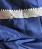 Navyblue Banarasi Silk Saree with Antique Gold and Silver Zari Weaves - Image 6