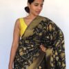 Black Banarasi Saree with Gold and Silver Zari Weaves