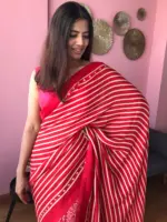 Multicolored Printed Satin Saree