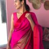 Pink Banarasi Satin Saree