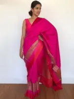 Pink Banarasi Silk Saree - Image 4