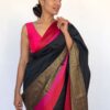 Black Banarasi Silk Saree with Gold Zari Weaves