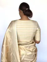 Ivory Gold Tissue Silk Blouse - Image 2