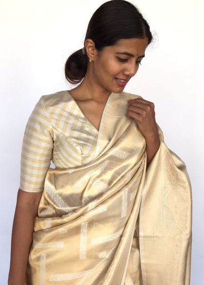 Gold Chanderi Silk Blouse