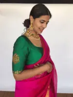 Bottle Green Handwoven Silk Blouse