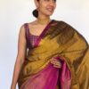 Mustard Kanjivaram Saree with Gold Zari Weaves