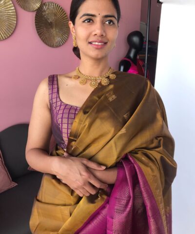 Mustard Kanjivaram Silk Saree